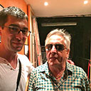 Photographie de la rencontre entre Gilbert Montagné et Abel Bau à Donzère le 18 juillet 2015.