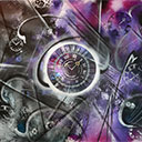 Photographie de la toile Le temps des secrets réalisée par Alison (Alison, Libre comme L’art).