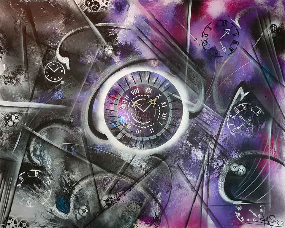 Photographie de la toile Le temps des secrets réalisée par Alison (Alison, Libre comme L’art).